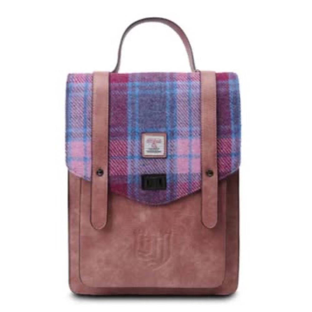 Harris Tweed "Carloway" Backpack – Pink/Blue/Fuchsia – Like New!